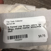 2 Flannel Leg Wraps, velcro *gc, dingy, stains, marker
