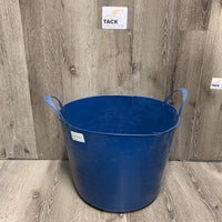 Soft Ribbed Plastic Muck Bucket, 2 plastic handles *cracked/split, dusty, scratches, scrapes
