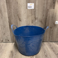 Soft Ribbed Plastic Muck Bucket, 2 plastic handles *cracked/split, dusty, scratches, scrapes