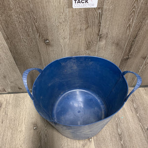 Soft Ribbed Plastic Muck Bucket, 2 plastic handles *cracked/split, dusty, scratches, scrapes