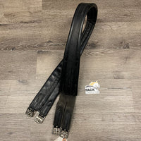 Narrow Padded Leather Girth, 1x els *fair, clean, torn/rubbed elastic, clumpy, older, creases
