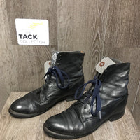 Pr Paddock Boots, Laces *older, crumpled, replaced laces, clean, scrape/slice, holey inner