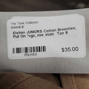 JUNIORS Cotton Breeches, Pull On *vgc, mnr stain