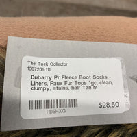 Pr Fleece Boot Socks - Liners, Faux Fur Tops *gc, clean, clumpy, stains, hair