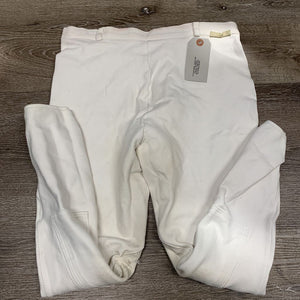 Cotton Breeches *gc, older, undone stitching, pilly, stains, threads, rubs, discolored/stained seat & legs