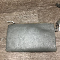 "Wellington Wristlet" Leather Handbag Purse - Wallet, loop snap handle, bit *gc, rubbed/thin edges & corners