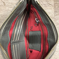 "Wellington Wristlet" Leather Handbag Purse - Wallet, loop snap handle, bit *gc, rubbed/thin edges & corners
