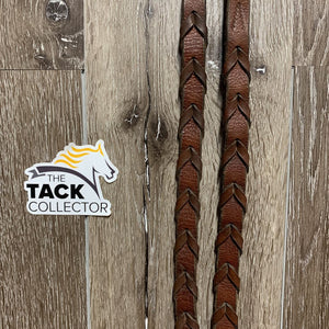 Rsd Narrow Bridle, Braided Reins *gc, stiff, dry, creases, scraped edges, snug keepers, rough back, twists