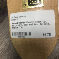 Wood Handle Dandy Brush *gc, dirt, stains, hair, mnr bent bristles, marker