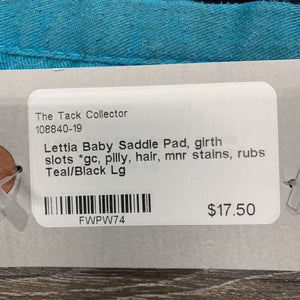 Baby Saddle Pad, girth slots *gc, pilly, hair, mnr stains, rubs