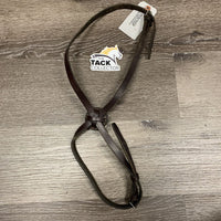 Flat Leather Figure 8 Noseband ONLY, fleece *0 Crownpeice, fair, dirt, scrapes, loose & missing keepers, xholes, rubs, creases, thin fleece
