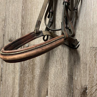 Rsd Padded Bridle *fair, discolored, xholes, rubs, missing/tight keepers, older, dirty, dry, cracks