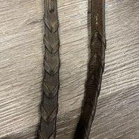 Braided Reins *v.stiff, faded, dry, discolored, chewed/scraped edges
