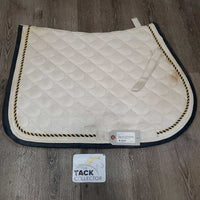 Quilted Jumper Saddle Pad, 1x piping *gc, dirty, stained, threads, pills, dingy
