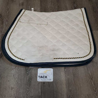 Quilted Jumper Saddle Pad, 1x piping *gc, dirty, stained, threads, pills, dingy