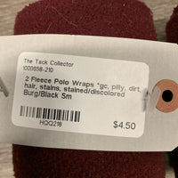 2 Fleece Polo Wraps *gc, pilly, dirt, hair, stains, stained/discolored