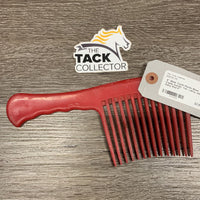 4" Wide Tooth Plastic Mane Comb, handle *fair, v.dirty, sticky, hairy
