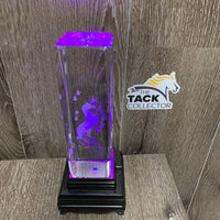 3D Laser Photo Crystal Rearing Horse Lamp *vgc, WORKS
