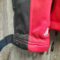 Short Fleece Lined Jacket, zipper "St. Georges" *gc, stains, velcro: weak/holey & hairy, hair, dirt