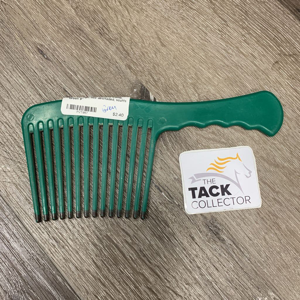 Wide Tooth Plastic Mane Comb, Handle *vgc, mnr dirt/faded, scuffs