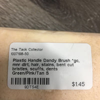 Plastic Handle Dandy Brush *gc, mnr dirt, hair, stains, bent cut bristles, scuffs, dents
