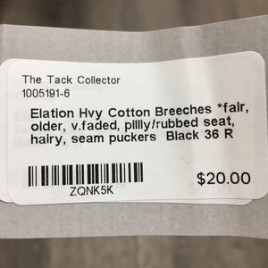 Hvy Cotton Breeches *fair, older, v.faded, pillly/rubbed seat, hairy, seam puckers