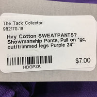 Hvy Cotton SWEATPANTS? Showmanship Pants, Pull on *gc, cut/trimmed legs
