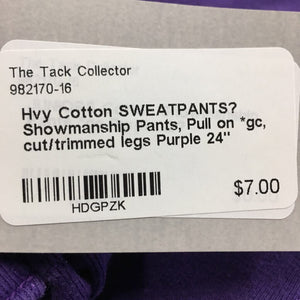 Hvy Cotton SWEATPANTS? Showmanship Pants, Pull on *gc, cut/trimmed legs