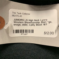 JUNIORS LS High Neck Lycra Western Showmanship Shirt *gc, snags, older, v.pilly
