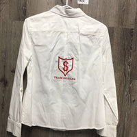 LS Western LS Shirt, Roll Up Sleeves "Team Shields" *vgc, wrinkles, seam puckers

