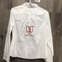 LS Western LS Shirt, Roll Up Sleeves "Team Shields" *vgc, wrinkles, seam puckers