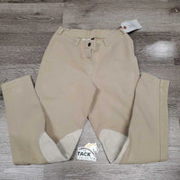 Hvy Cotton Breeches, Pull On *gc, older, pilly, undone seam stitching, threads, pilly/rubbed seat
