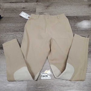 Hvy Cotton Breeches, Pull On *gc, older, pilly, undone seam stitching, threads, pilly/rubbed seat