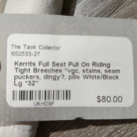 Full Seat Pull On Riding Tight Breeches *vgc, stains, seam puckers, dingy?, pills
