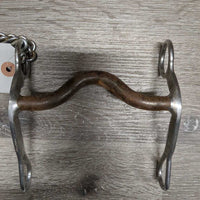 Flat Curved SS Sweet Iron High Port Western Curb, curb chain& caribiner *vgc, rust, scratches