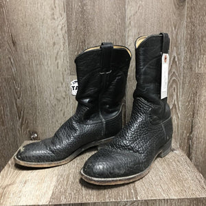 Pr Short Ostrich Style Western Roper Boots *vgc, clean, mnr dirty edges, edge scrapes & toe/heel scrapes