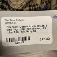Cotton Stable Sheet, 2 legs *vgc, pills, hair, marker, dirt, rubs