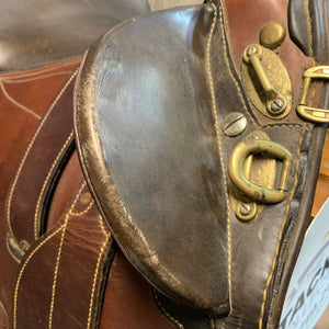 16 W *6" Stockman Bush Rider Aussie Saddle, Stirrup Irons & Leathers, Overgirth, Cotton Web Girth, Wool Covered Panels, Flaps: 21.5"L x 15.5"W