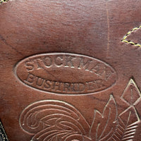 16 W *6" Stockman Bush Rider Aussie Saddle, Stirrup Irons & Leathers, Overgirth, Cotton Web Girth, Wool Covered Panels, Flaps: 21.5"L x 15.5"W