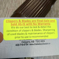 Clippers, blades *fair, v.dirty, gunky blades, older, WORK, SOUND OK, need cleaning, servicing & oiling
