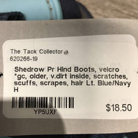 Pr Hind Boots, velcro *gc, older, v.dirt inside, scratches, scuffs, scrapes, hair