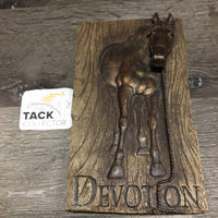 "Devotion" 3D Horse Portrait Ceramic Plaque *vgc, mnr dirt, stained back
