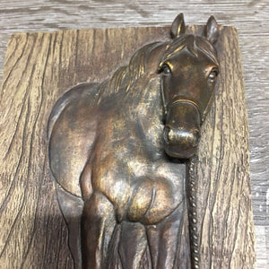 "Devotion" 3D Horse Portrait Ceramic Plaque *vgc, mnr dirt, stained back
