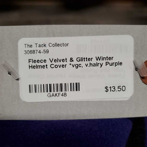 Fleece Velvet & Glitter Winter Helmet Cover *vgc, v.hairy