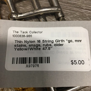 Thin Nylon 16 String Girth *gc, mnr stains, snags, rubs, older