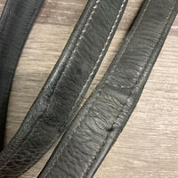 Pr Soft Lined Stirrup Leathers *fair, dirty, creases, threads, undone edge stitching, peeling sides, uneven
