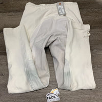 Full Seat Breeches *gc, seat: pilly & stained/discolored, stains, older, seam puckers, torn ankle edges
