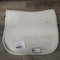 Quilted Dressage Saddle Pad *gc, clean, mnr hair, puckered corners, stained, cut tabs