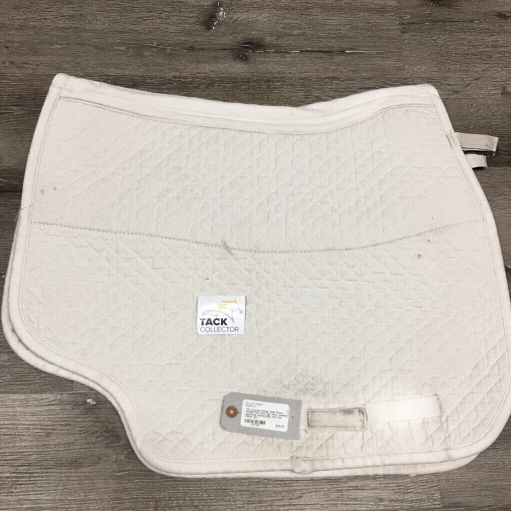 Quilt Fleece Saddle Pad, tabs *gc, clean, stained, puckered, clumpy/pilly, mnr tear