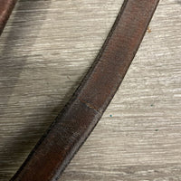 Flat Soft Leather German Martingale *N0 reins, 0 stopper, gc, older, film, twist, scratches, CRACK
